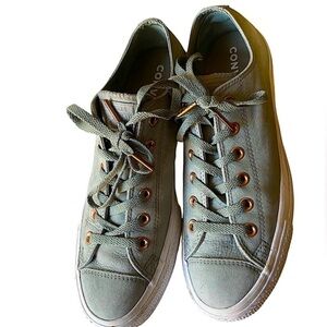 CHUCK TAYLOR NUBUCK LEATHER ALL-STAR CONVERSE PLATFORM Sneakers Low Dark Stucco…